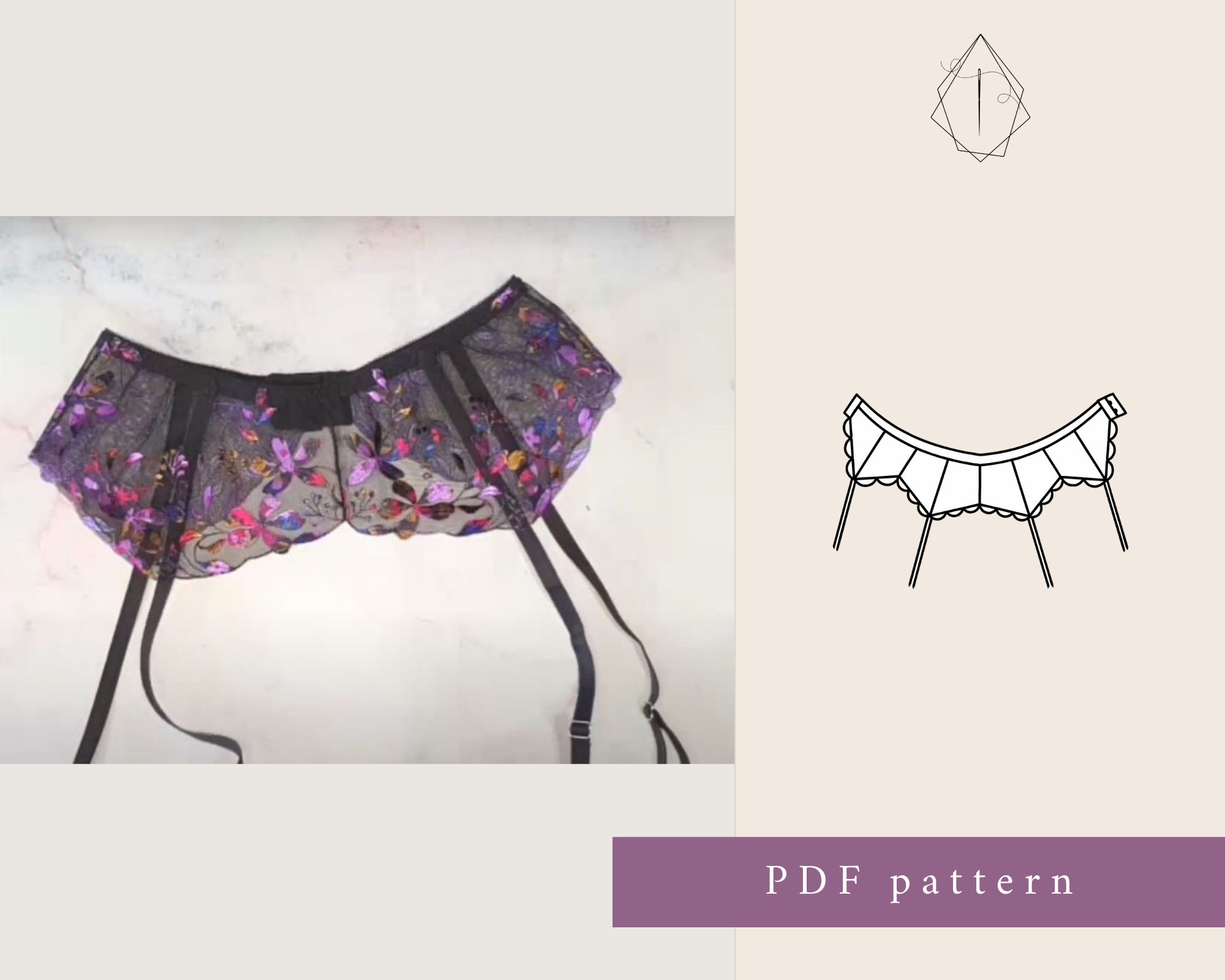 Garter Belt PDF Sewing Pattern lingerie belt for women Etsy