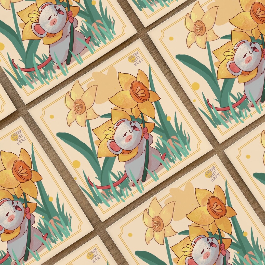 Flower Picking Mimi Mouse Art Prints for Wall Wall Decor Cute Art Decor