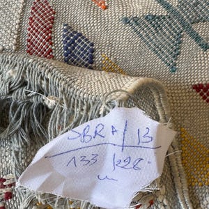 Handmade Berber Sabra Silk Rug – Multicolor Tribal Kilim, 7.9x4.2 ft image 6