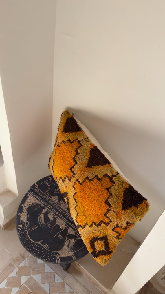 ヴィンテージベルベルランバーピローカバー – 63 x 40 cm