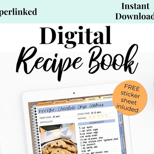 Digital Recipe Book for Ipad Goodnotes Recipes Ipad Digital Etsy