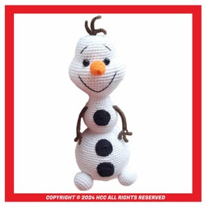Olaf crochet pattern — amigurumi, stuffed animal, toy Olaf from Frozen. Soft, cuddly Olaf plushie, softie, lovey, frozen crochet pattern