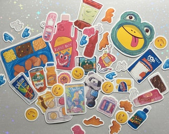 Y2K GROCERY HAUL | 46 Mini Handmade Stickers | 2000's Snack Stickers | Y2K Grocery Store | Cute Vinyl Stickers | Planner Stickers