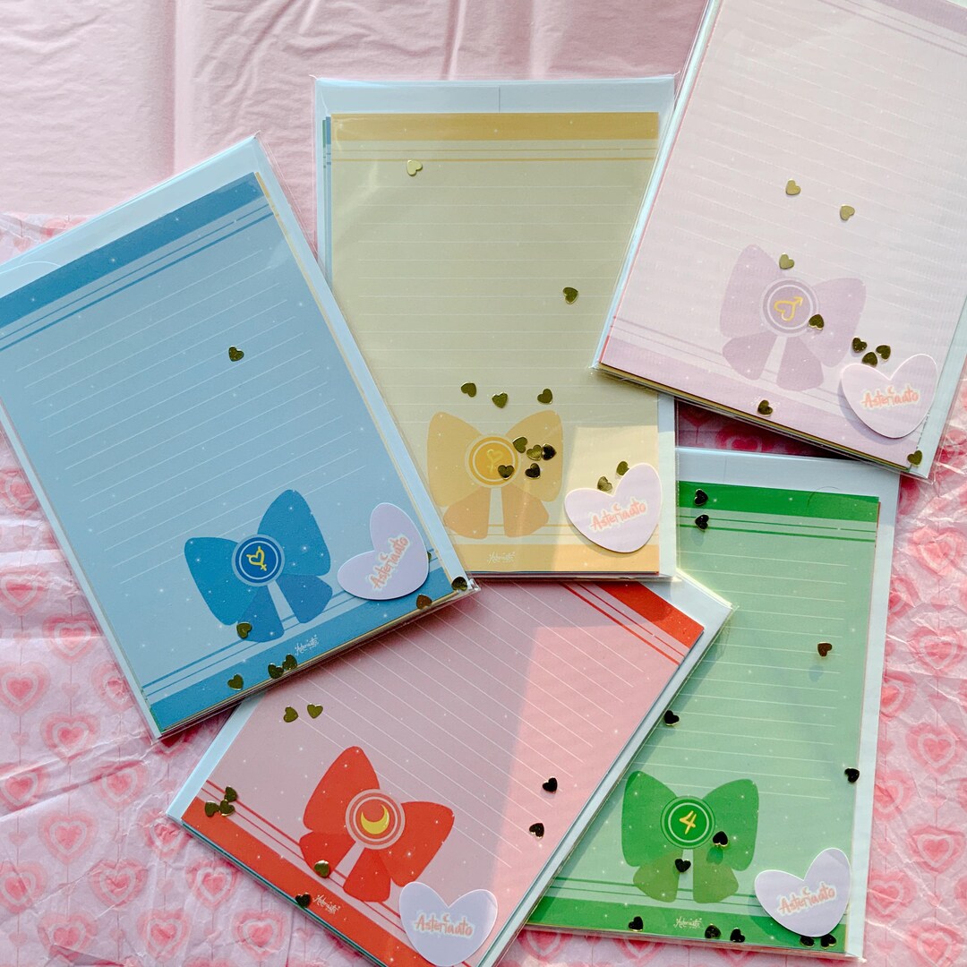 Sailormoon Inspired Stationery Set cute Paper Kawaii Pink Etsy