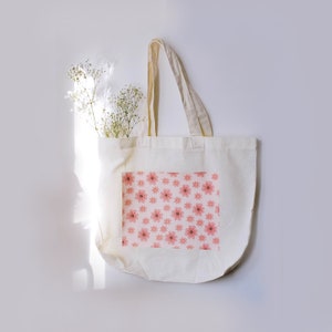 Sakura Cherry Blossom Floral Tote Bag, Sac de fleurs coloré, Sac fourre-tout cadeau, Sac de fleurs mignon, Sac fourre-tout de printemps, Bage réutilisable, Sac fourre-tout à la mode,
