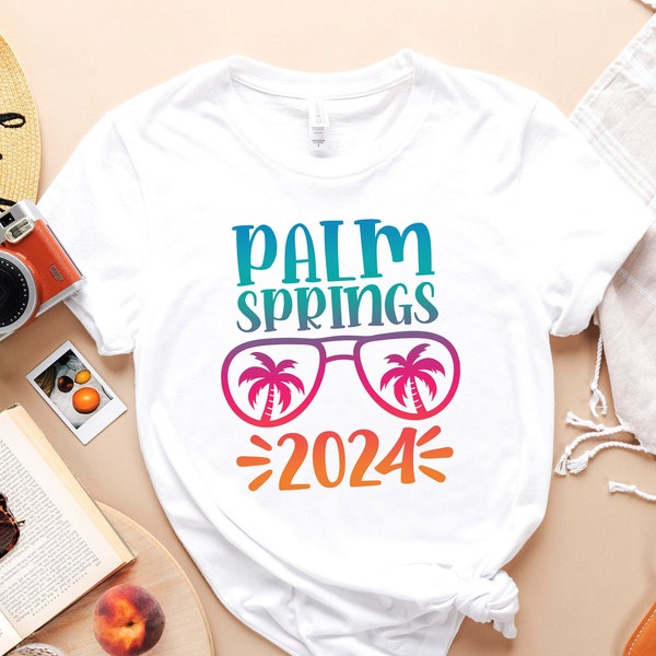 Palm Springs 2024 T-Shirt, Palm Springs California Shirt, Palm Tree Lover Tee, Palm Holiday Team Shirt, Tropic T-Shirt, Custom Holiday Tee