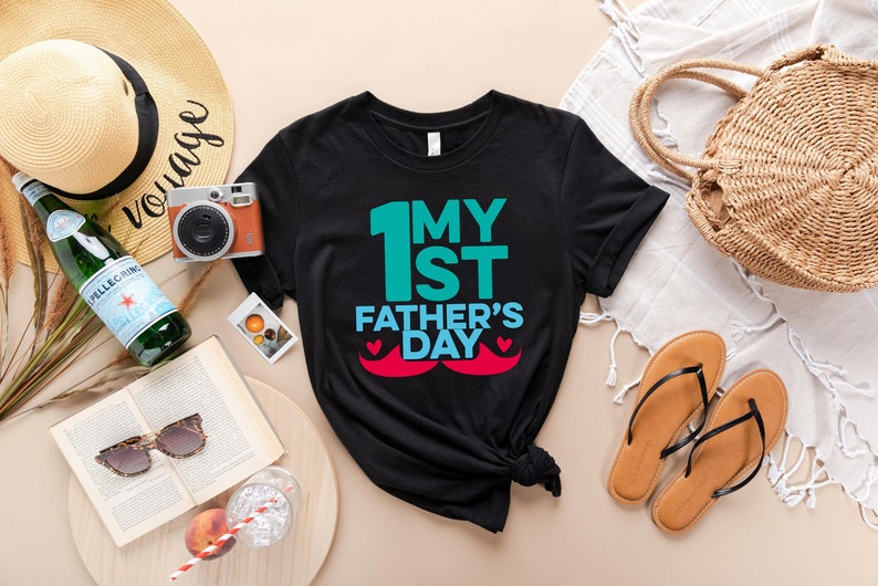 Moustache Dad Apparel First Fathers Day 2021 T-Shirt My 1st Father/'s Day Shirt New Daddy Present Gift from Daughter -Dad Life Outfit