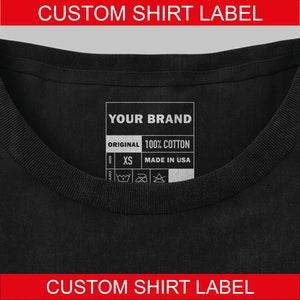 Custom Tagless Heat Transfer Labels, Full Color Branding Tag, Custom DTF Neck Label for Clothing, T-Shirt Neck Label, Custom Logo Apparel