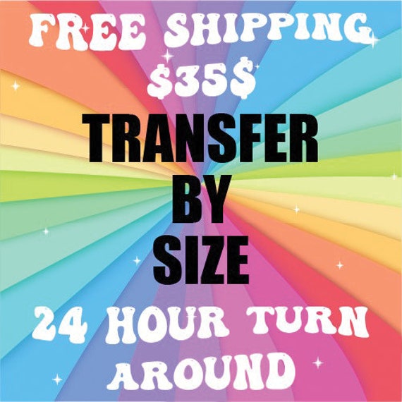 Transfer By Size DTF, Custom DTF Transfers, Ready To Print, Direct To Film Print, Ready Transfer DTF, Bulk Printing, Full Color Sublimation