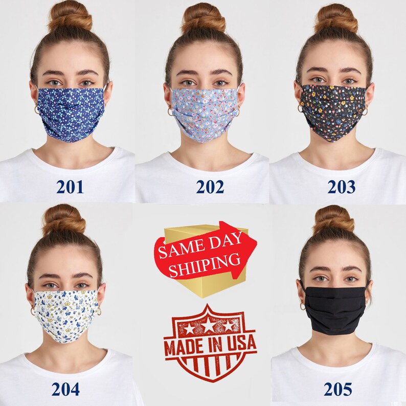 Unisex Cotton Face Mask Made in USA Face Mask Washable Etsy