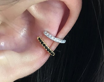 Zierliche Gold und Silber CZ Conch Ohr Manschetten Ohrringe, Minimal Non Piercing Knorpel Ohrring, Non Piercing CZ Ohr Manschette, "Aria" Ohrringe