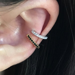 Boucles d'oreilles Aria, Bague dOreille pour Cartilage Zircon Or Simple et délicate, Boucles doreilles doreille de conch avec des zircons image 1