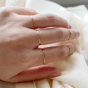 Gold Plated Ultra Thin Simple Band Stackable Ring