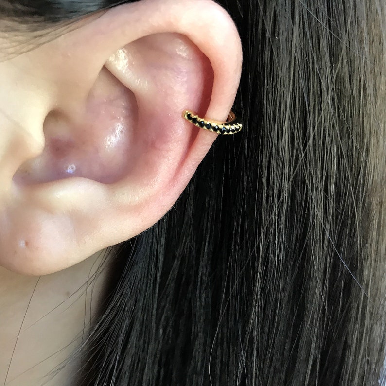 Boucles d'oreilles Aria, Bague dOreille pour Cartilage Zircon Or Simple et délicate, Boucles doreilles doreille de conch avec des zircons image 2