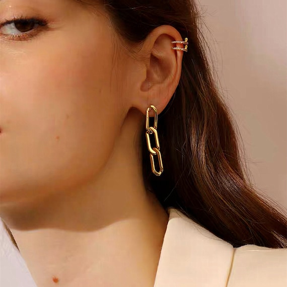 Chain link dangle sale earrings
