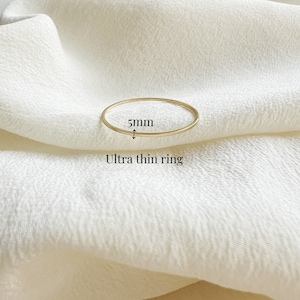 Gold Plated Ultra Thin Simple Band Stackable Ring