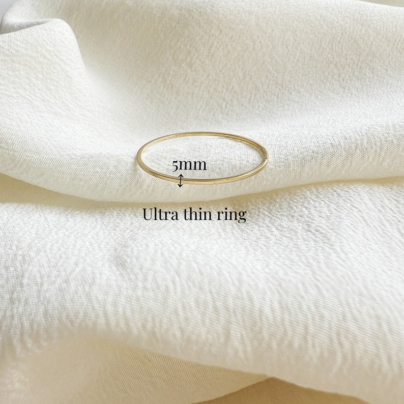 Gold Plated Ultra Thin Simple Band Stackable Ring