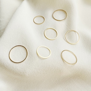 Gold Plated Ultra Thin Simple Band Stackable Ring