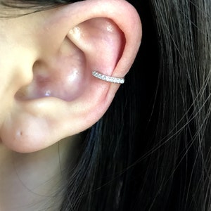 Boucles d'oreilles Aria, Bague dOreille pour Cartilage Zircon Or Simple et délicate, Boucles doreilles doreille de conch avec des zircons image 4