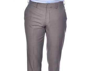 Men's Premium Gray Slim Fit Flat Front Dress Pants