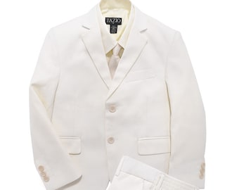 Boys Premium Off White-Ivory Five Piece Suit Set