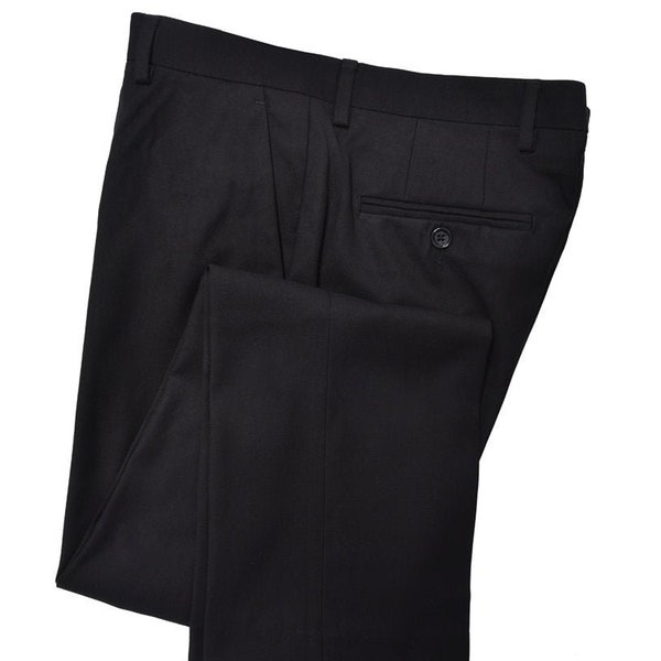 Men's Premium Black Slim Fit Flat Front Dress Pants