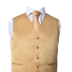 Men's Premium Solid Gold Formal Vest Necktie Bow Tie - Etsy