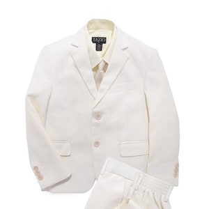 Boys Premium Off White-Ivory Five Piece Suit Set
