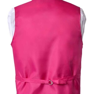 Men's Premium Solid Fuchsia-hot Pink Formal Vest Necktie - Etsy