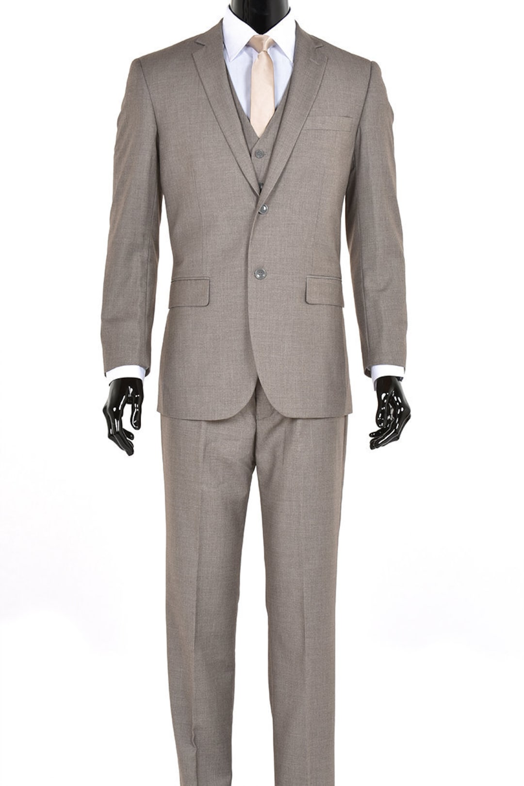 Men's Premium Modern Fit Three Piece Two Button Sand Suit - Etsy