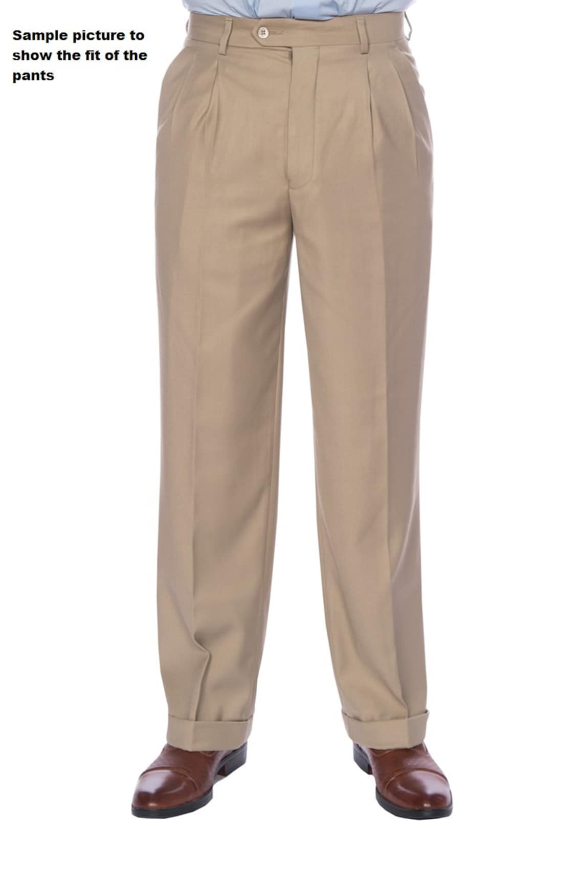 Men's Premium Black Classic Fit Pleated Dress Pants Etsy