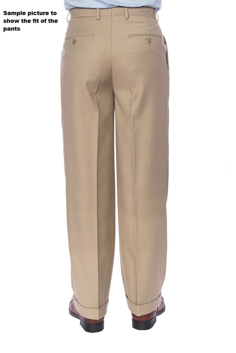 Men's Premium Navy Blue Classic Fit Pleated Dress Pants Etsy