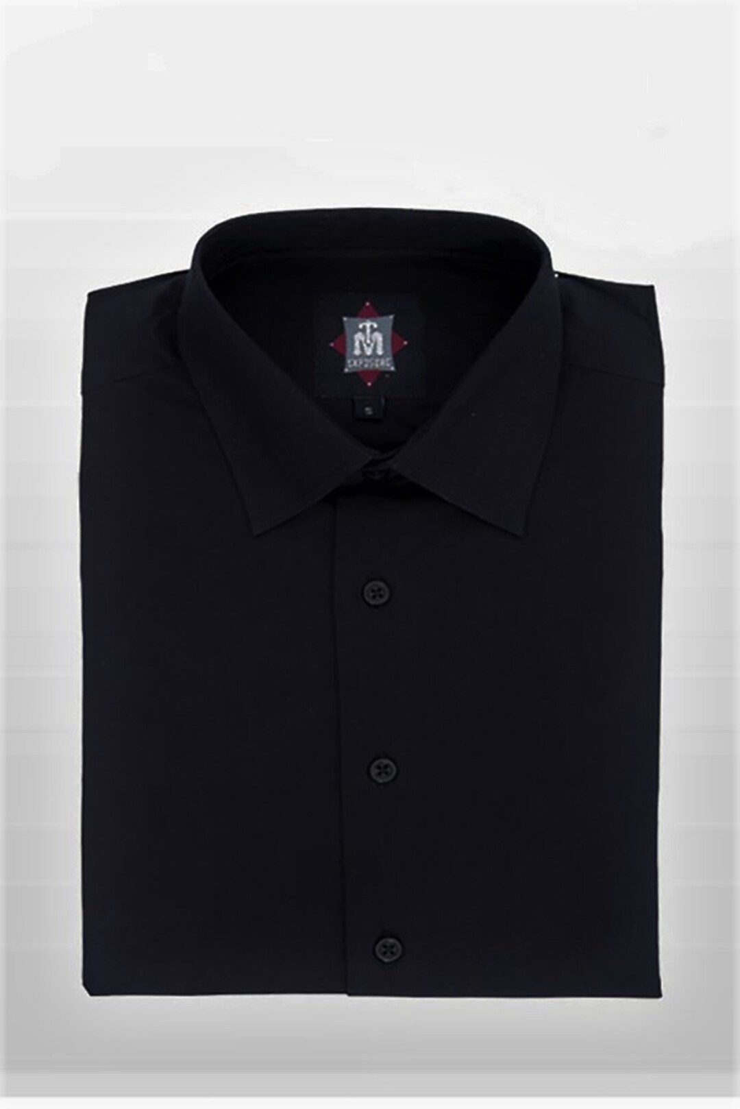 Men's Premium Slim Fit Black Dress Shirt-stretch Fabric - Etsy