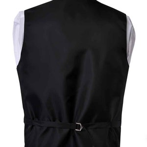 Gilet formel noir massif pour homme Cravate Noeud papillon Ensemble quatre pièces carré de poche pour costumes et smokings image 2