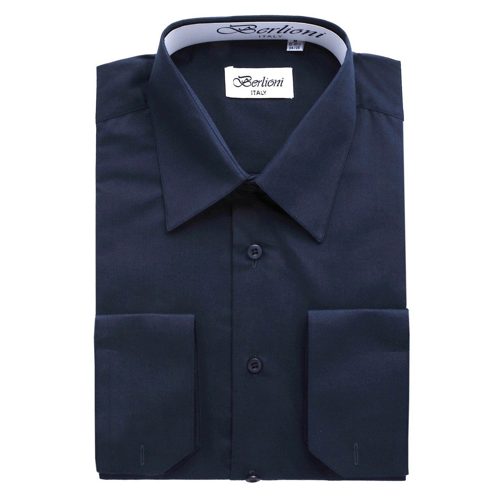 Men's Premium Modern Fit Navy Blue Dress Shirt - Etsy