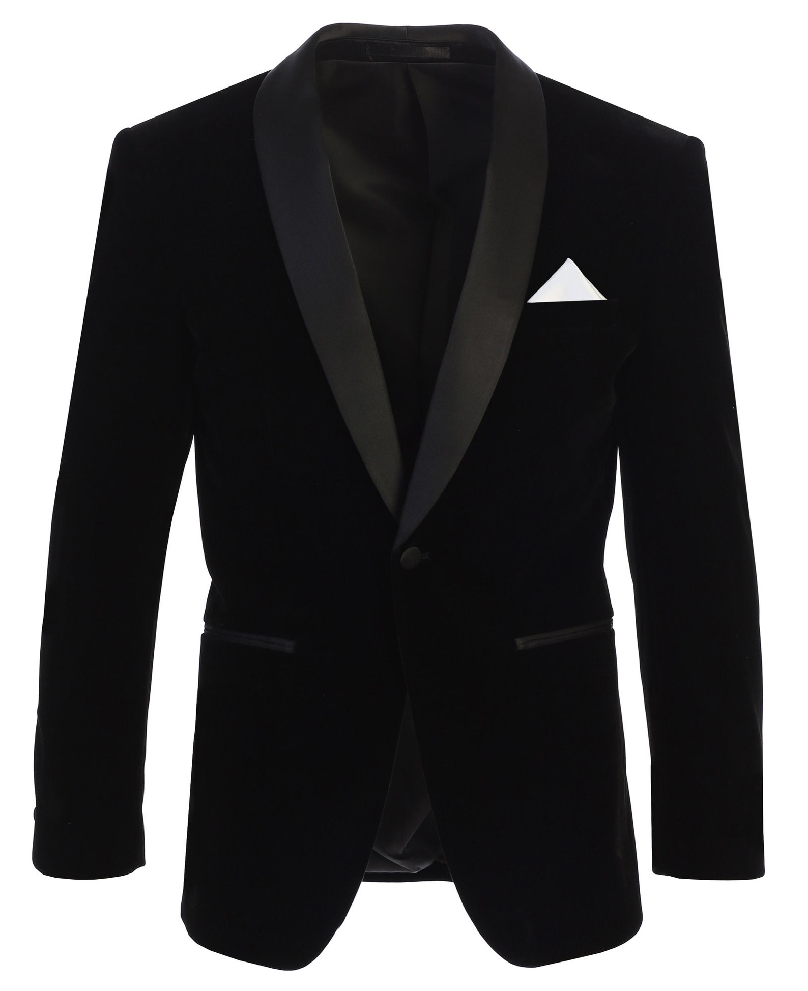 Men's Premium Slim Fit Black on Black Shawl Lapel Velvet | Etsy