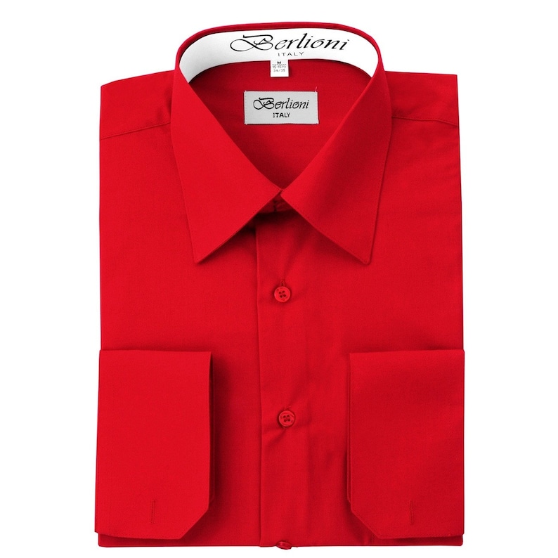 Men's Premium Modern Fit Red Dress Shirt Convertible Etsy