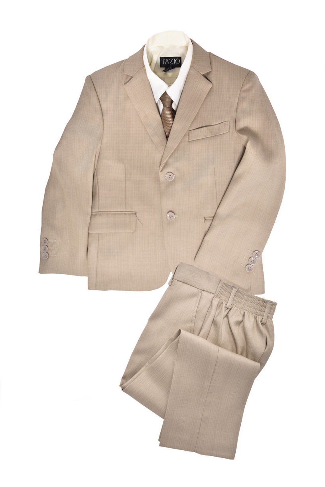 Boys Premium Husky Beige Five Piece Suit Set Etsy