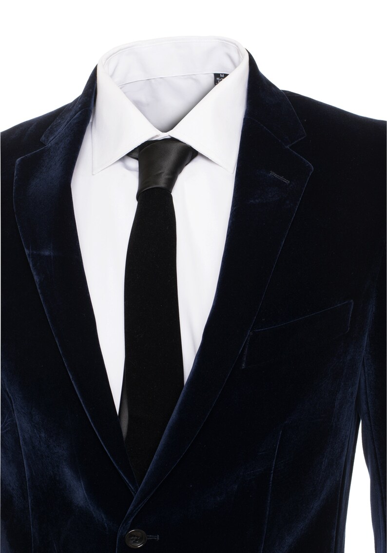 Men\u2019s Premium Modern Fit Black Velvet Blazer Jacket