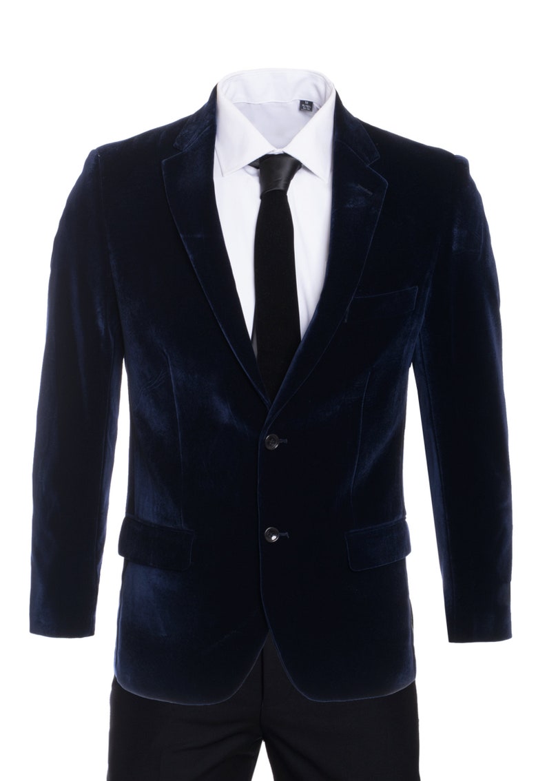 Men\u2019s Premium Modern Fit Black Velvet Blazer Jacket