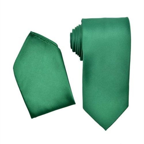 Men's Solid Emerald Green Regular Necktie and Etsy