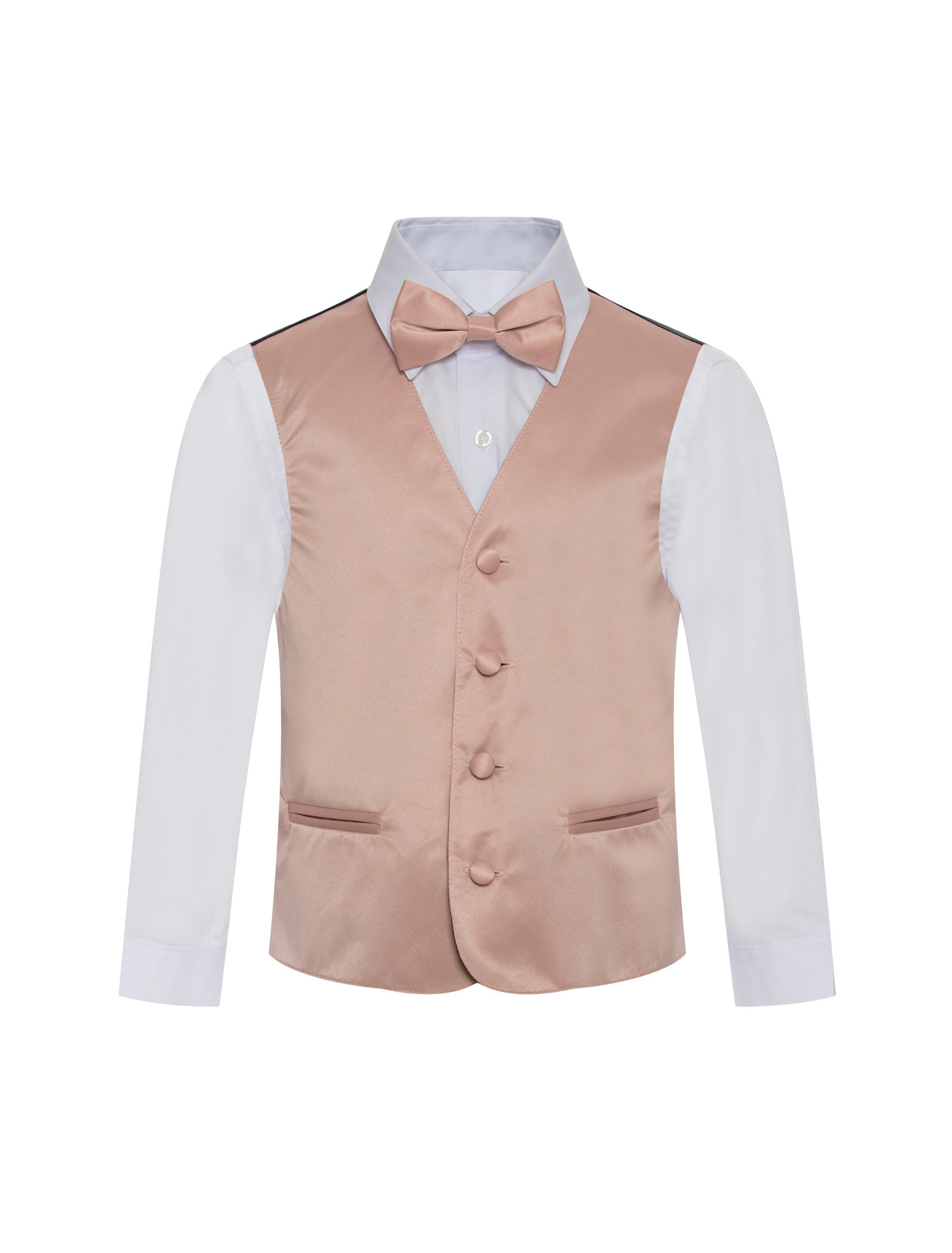 New Baby Boy & Toddler Eton Formal Vest Suit Outfits Black S M L XL 2T 3T 4T 