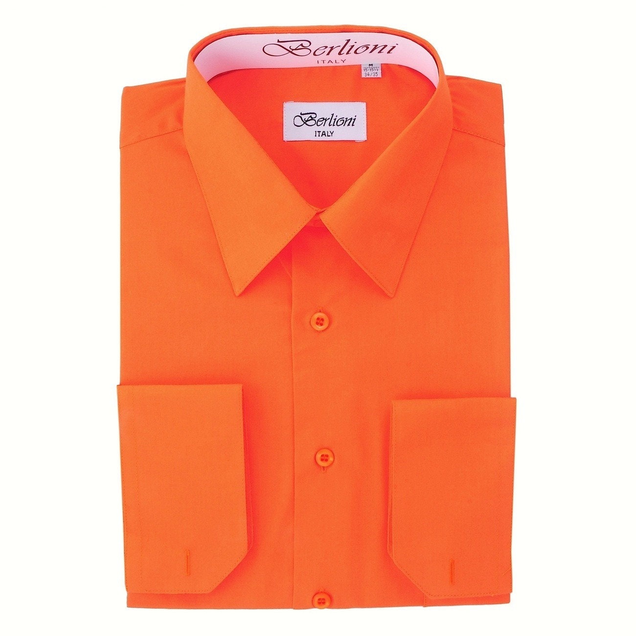 Men's Premium Modern Fit Orange Dress Shirt Convertible Etsy