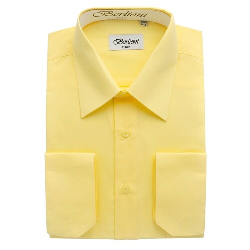 Men's Premium Modern Fit Lemon-light Yellow Dress Shirt - Etsy