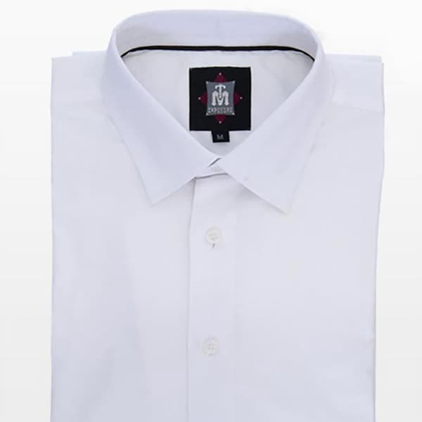 Men's Premium Slim Fit White Dress Shirt-Stretch Fabric