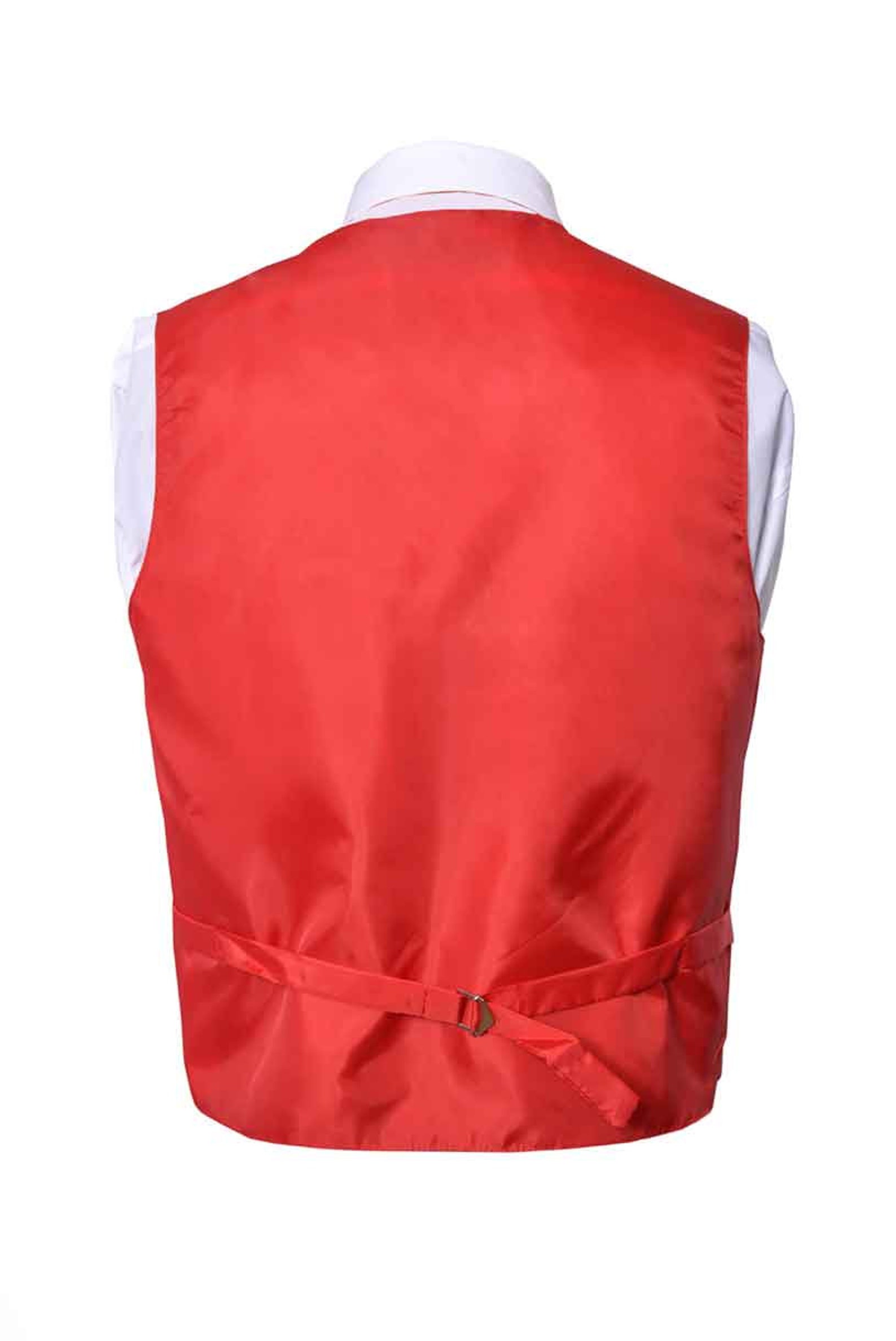 Men's Premium Solid Red Formal Vest Necktie Bow Tie | Etsy