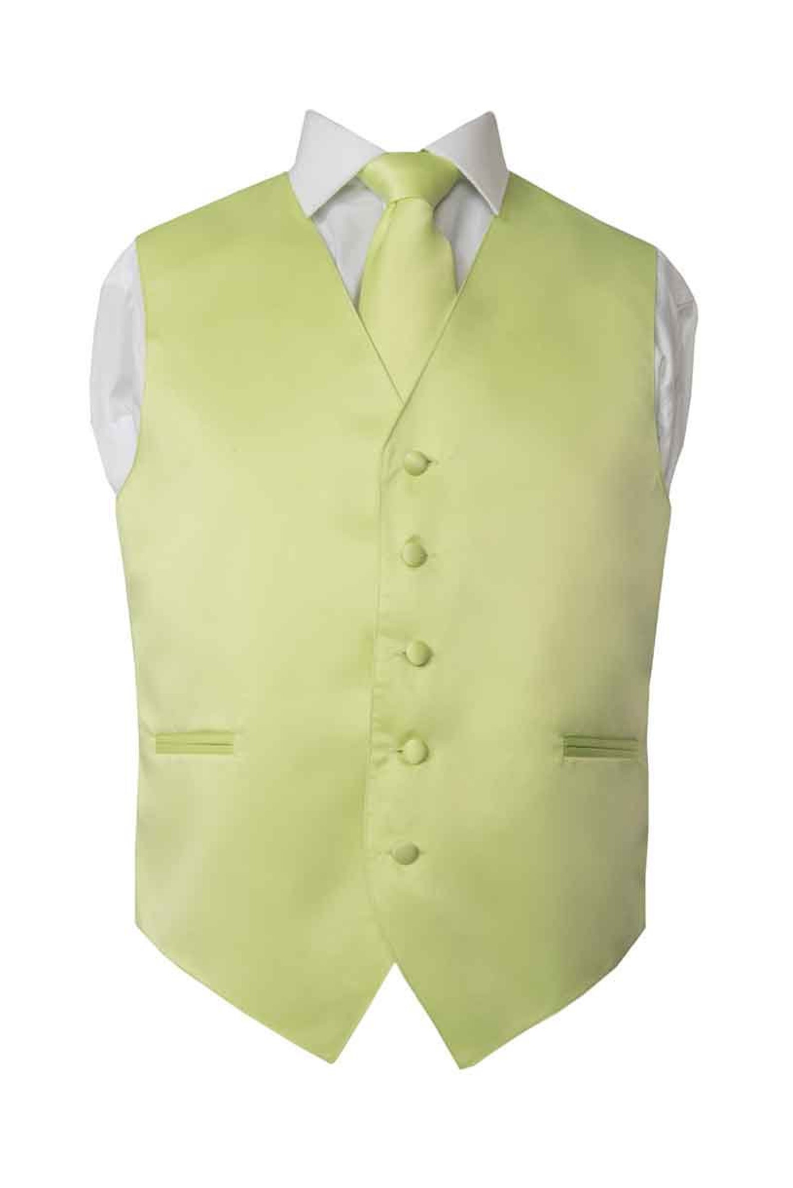 Boys Vest Set 7pc Lime Green Vest Bow Tie Boy Baby Toddler Kid