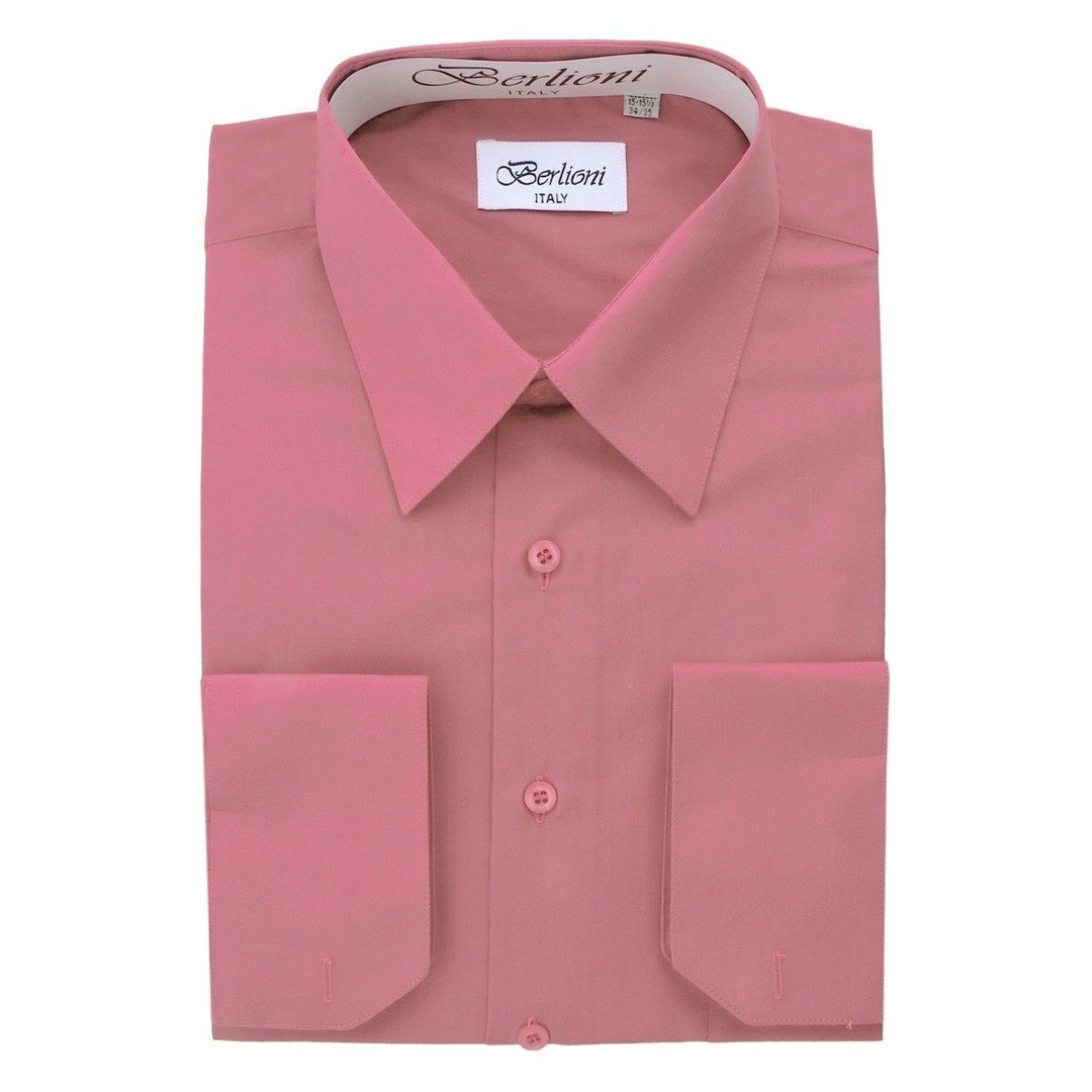 Men's Premium Modern Fit Rose Dress Shirt Convertible French Cuffs Etsy
