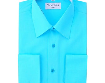 Chemise Habillée Aqua Coupe Moderne Premium Homme - Poignets Français Convertibles