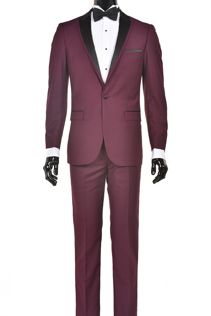 Kenneth Cole Ultra Slim Burgundy Empire Ultra Slim Fit Tuxedo | Jim's  Formal Wear